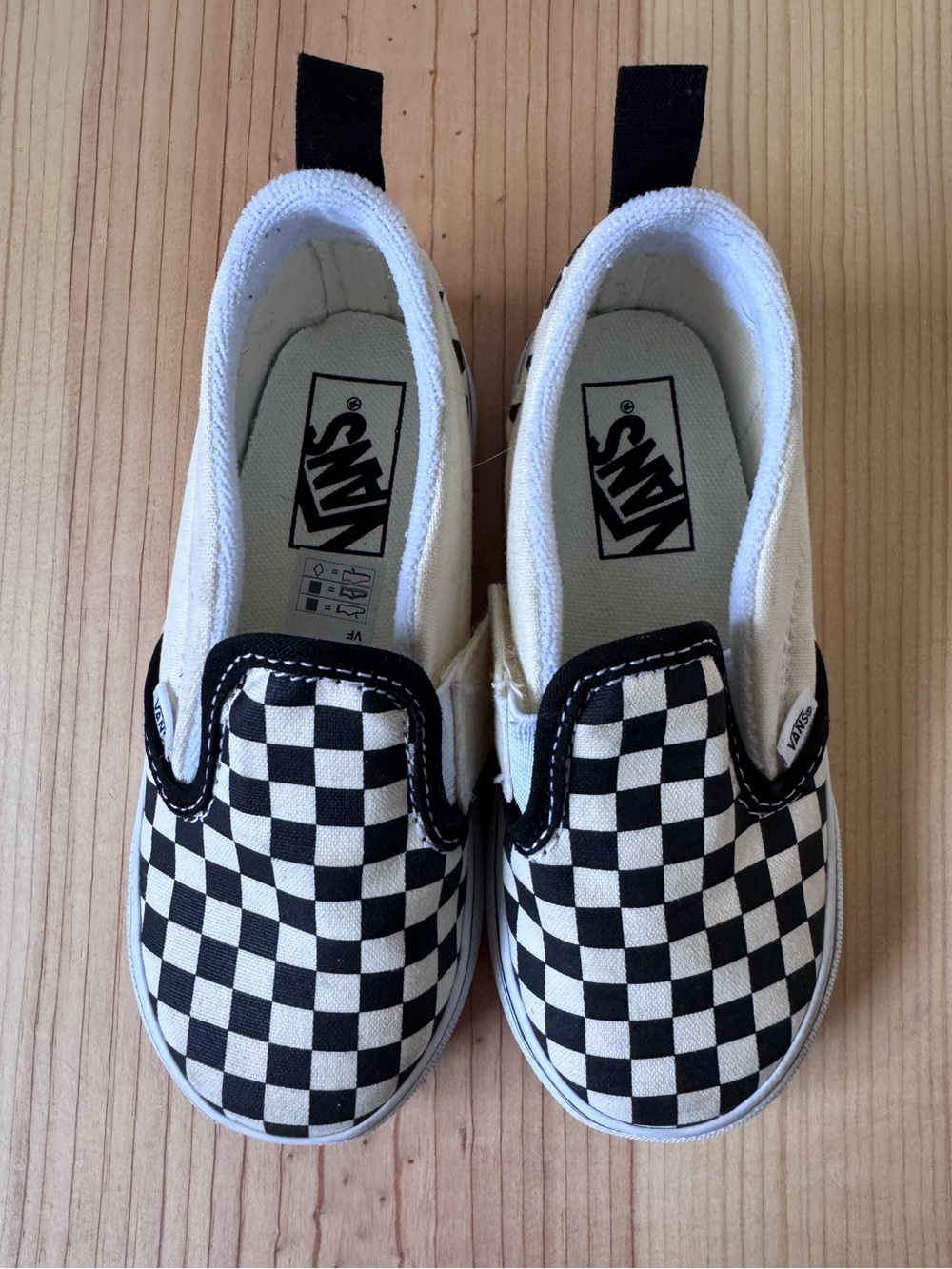 Vans Toddler 9 Classic Slip-On V Black White Checkerboard Shoes